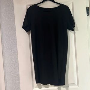 Olivaceous Faux Suede little black t-shirt dress